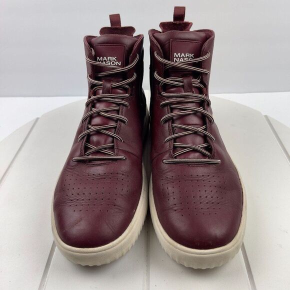 Mark Nason 68619 Los Angeles Sz 12 Burgundy High Top Sneakers Mens Shoes Leather main image 4